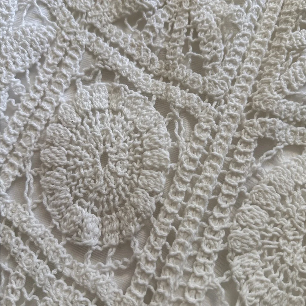 White Crochet Flare Boho Pants - Picture 6 of 6